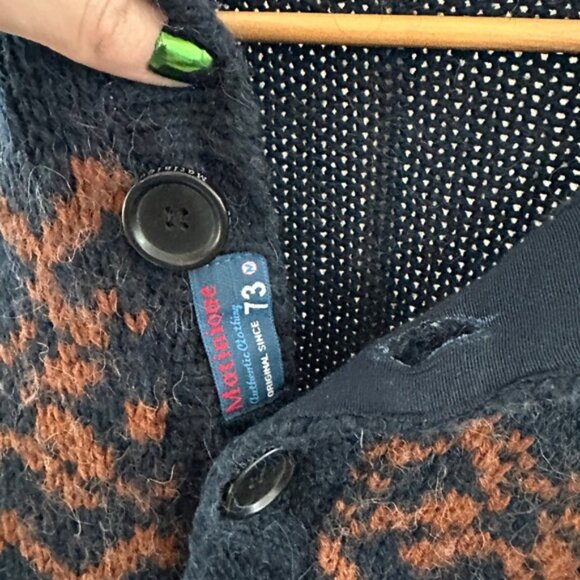 Matinique Dilley Wool Blend Knit Sweater Navy Blue with Front Pocket - Picture 3 of 5